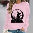 thumbnail image 2 of Jsaierl Womens Halloween Sweatshirts Funny Witch Graphic Pullovers Fall Holiday Round Neck Long Sleeve Sweater Tops Halloween Party Supplies, Sizes S-2XL, 2 of 7