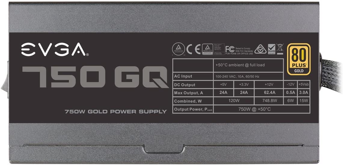 EVGA 750W GQ 80+ Gold Power Supply - Walmart.com EVGA 750W GQ 80+ Gold Power Supply - Walmart.com