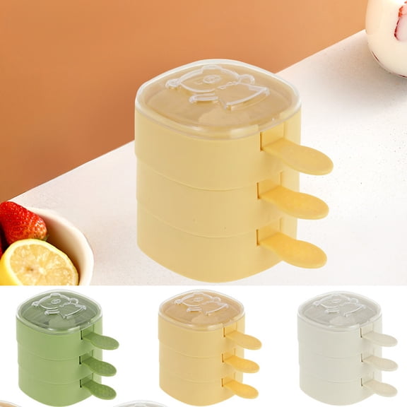 DIY Ice Lolly Mould, Reusable Plastic Popsicle Maker, Summer Ice Cream Mold with Wave Shape, Easy Release, 1 Piece, White/Green/Yellow, 7.5x7.5x8.2cm