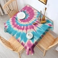 thumbnail image 2 of Colorful Tie Dye Mandala Pattern Square Tablecloth,Waterproof Square Table Cover,Wipeable Spillproof Washable Table Cover for Home Kitchen Party Decor 60"x60"(152x152cm), 2 of 6