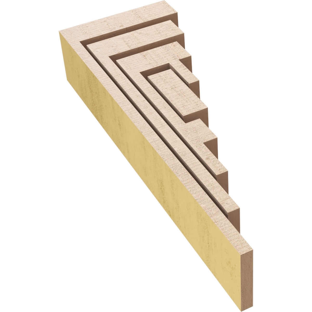 2"W x 4"D x 12"H Thin Landon Rough Cedar Woodgrain TimberThane Corbel, Primed Tan