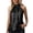 Black, variant on Shiny Metallic Tank Tops for Women Halter Neck Front Pleated Elegant Dressy Casual Sleeveless Shirt Summer Work Shirts