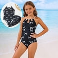 thumbnail image 5 of LRen Girls Bathing Suits One Piece Ruffle Beachwear for Kids Cute Funny Summer Swimsuits Girls Beach Swimwear Bikini Set for Kids, 5 of 8