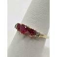 thumbnail image 4 of Sparkle Jewels Engagement Heart Cut Red Ruby Ring 14K Yellow Gold Plated Silver, 4 of 5