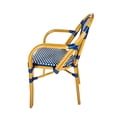 thumbnail image 3 of Blue and White with Arms, French Bistro Patio Dining Chair by Chivari, 2 Chair Bundle by Chivari, 3 of 10