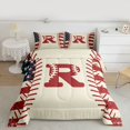 thumbnail image 2 of jejeloiu Boys Personalized Gifts Queen Comforter Set,First Letter R Bedding Comforter Set For Baseball Gamer Reversible 3 Pieces, 2 of 8