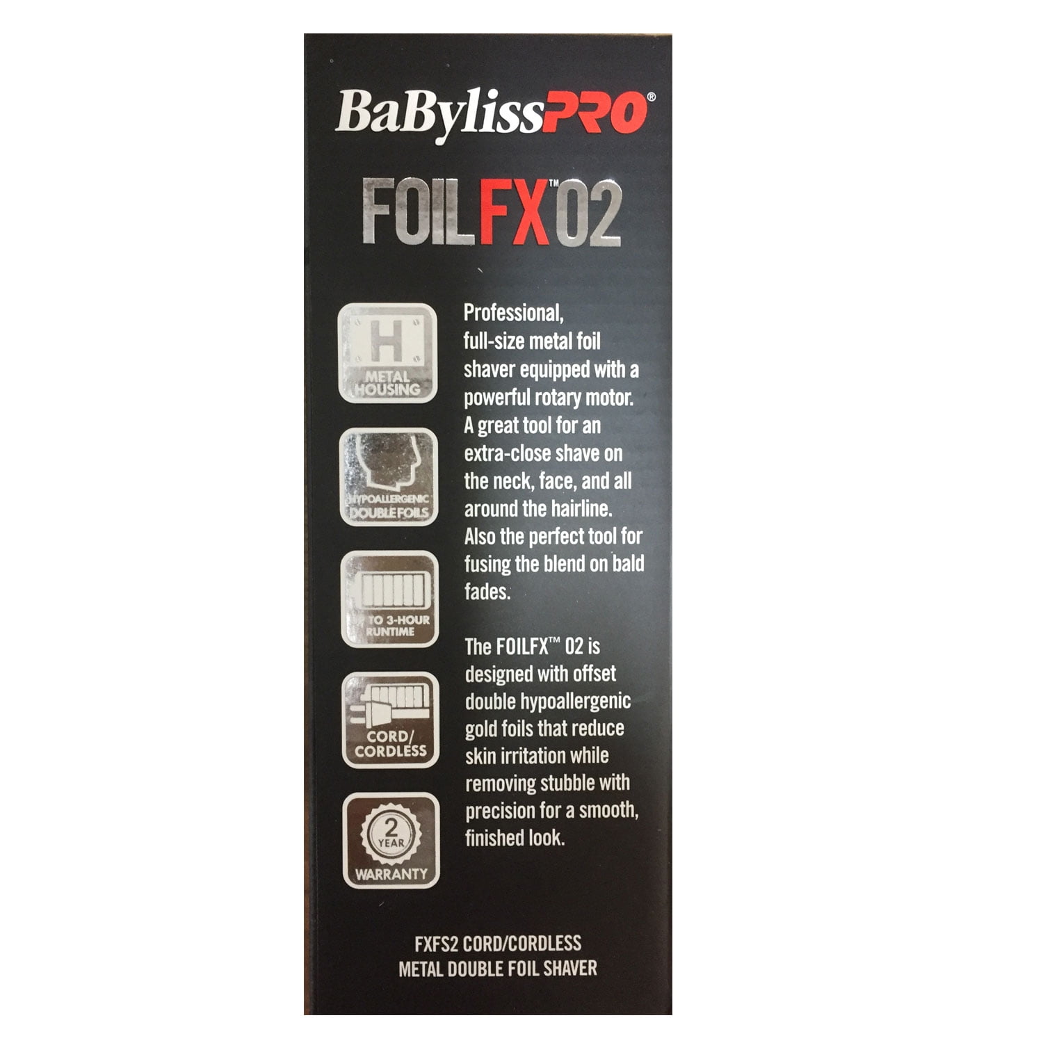 babyliss pro foilfx02 cordless metal double foil shaver fxfs2