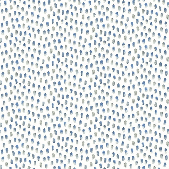Chesapeake Sand Blue Painted Dots Prepasted Sure Strip Wallpaper, 20.5-in by 33-ft, 56.4 sq. ft.