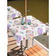 thumbnail image 3 of Square Outdoor Tablecloth With Umbrella Hole And Zipper– Floral Easter Eggs Waterproof Patio Table Cover for Party, Picnic, Backyard, 60"x60" , White, 3 of 8