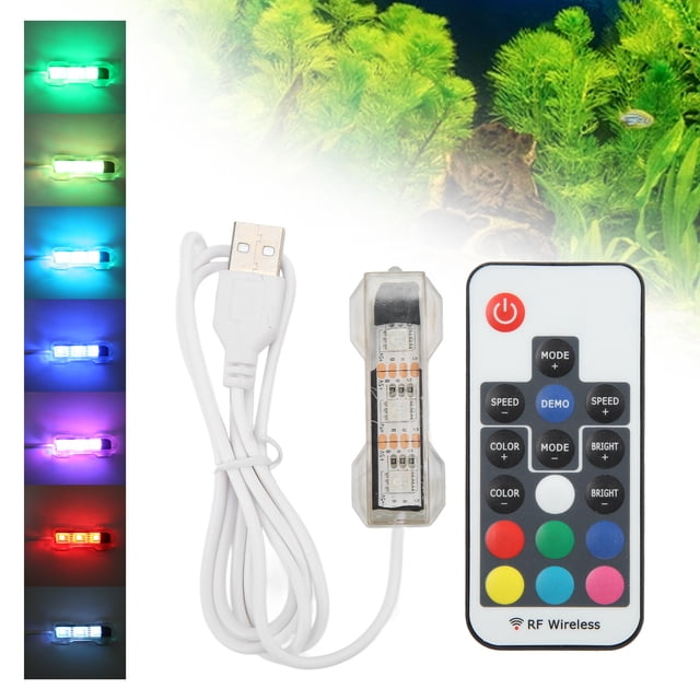 Luz de Tanque de Peces, ACUario LED Planta Marina de Agua Dulce Decoraciones de Luces de Tanque de Peces, Luz de Control Remoto De Tances de Peces de Paisaje Micro, Luces de