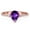 Rose Gold Silver, variant on Pear Teardrop Natural Amethyst Vintage Style Ring 925 Sterling Silver Size 10