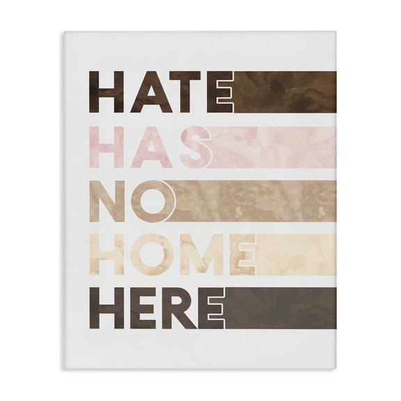 Stupell Industries Modern Hate Has No Home Inclusivity Quote Canvas Art, 16 x 20, by Erica Billups