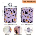 thumbnail image 5 of Yayeee 2 Pack Qtip Holder Bathroom Cotton Swab Canister with Lid Clear Dispenser Set, Light Purple Halloween Black Cat, 5 of 6