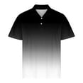 thumbnail image 4 of ZCFZJW Men's Short Sleeve Performance Polo Shirt Casual Tie Dye Gradient Print Summer Button up V Neck Henley Shirts Loose Lightweight Comfy Pullover Tops Dark Gray XXL, 4 of 6