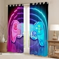 thumbnail image 2 of Manfei Teens Video Game Black Out Curtains,Console Game Lover Curtains Pack of 2 (42x63 Each),Gradient Pink Blue Bedroom Curtains For Kids,Microfiber Bedroom Decor, 2 of 6