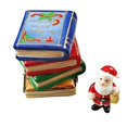 thumbnail image 3 of Christmas Books with Santa Limoges Box Porcelain Figurine, 3 of 4