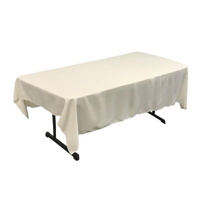 TCpop60x90-IvoryP25 Polyester Poplin Rectangular Tablecloth, Ivory - 60 x 90 in.