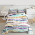 thumbnail image 2 of Castle Fairy Abstract Colorful Stripes Twin Comforter Sets,Mid Century Lines Bedding Set, 2 of 8