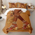 thumbnail image 2 of Castle Fairy Vintage Crystal High Heels Twin Quilt Set,Retro Aesthetics Twin Coverlet Set,Brown Gold, 2 of 7
