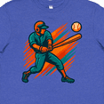 thumbnail image 4 of Inktastic Baseball Player Action Retro Sports Youth T-Shirt, 4 of 5