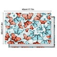 thumbnail image 5 of Tropical Butterfly Floral Artistic Pattern Heat Resistant Flax Table Mats, Wrinkle Free Machine Washable Place Mats for Dining Table, Cute Aesthetic Design for Butterfly Lover, Set of 6, 5 of 5