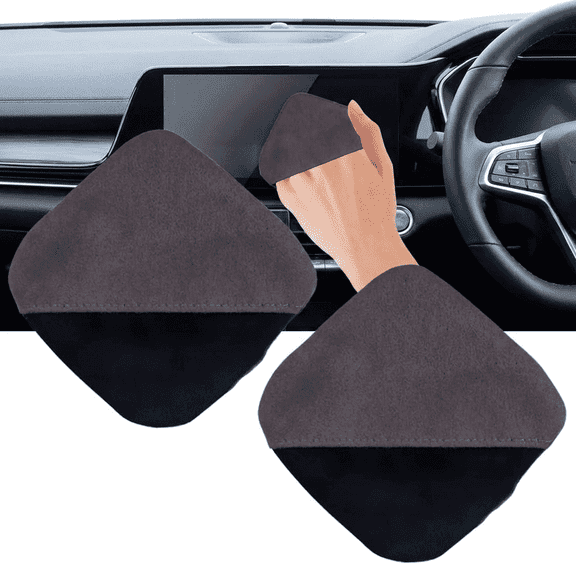 Square Microfiber Car Screen Cleaning Cloth 2-Pack - Universal Fit Dashboard Display & Electronics Cleaner