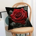 thumbnail image 4 of Black Pink Roses Velvet Throw Pillow Covers Sofa Pillowcase Car Square Throw Pillowcases Home Decoration 18X18in, 4 of 7
