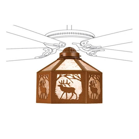 

Meyda Lighting 12 H X 13 W Elk Fan Light Rust/Silver Mica - 22239