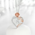thumbnail image 6 of Ydou Rose Heart Initial Necklace for Women, 14K White Gold Plated Love Heart Letters with Rose Flower Pendant Necklace for Women, 6 of 9