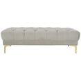 thumbnail image 5 of SAFAVIEH Zarya Modern Glam Rectangular Tufted Bench, Grey/Brass, 5 of 10