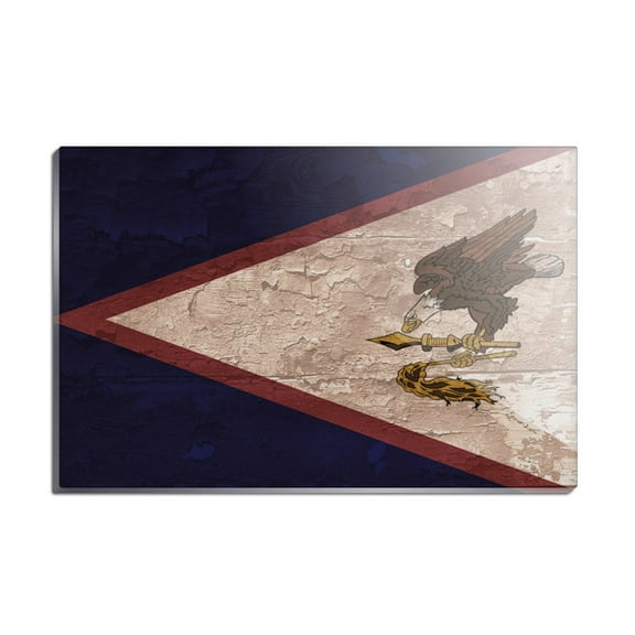 Rustic Distressed American Samoa Flag Rectangle Acrylic Fridge Refrigerator Magnet