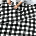 thumbnail image 6 of PAVILIA Black White Fleece Throw Blanket for Couch with Pom Pom Fringe, Buffalo Checkered Plaid, Soft Cozy Fuzzy Flannel Blanket for Sofa Bed, Lightweight Plush All Season Throw, 50x60 Inches, 6 of 8