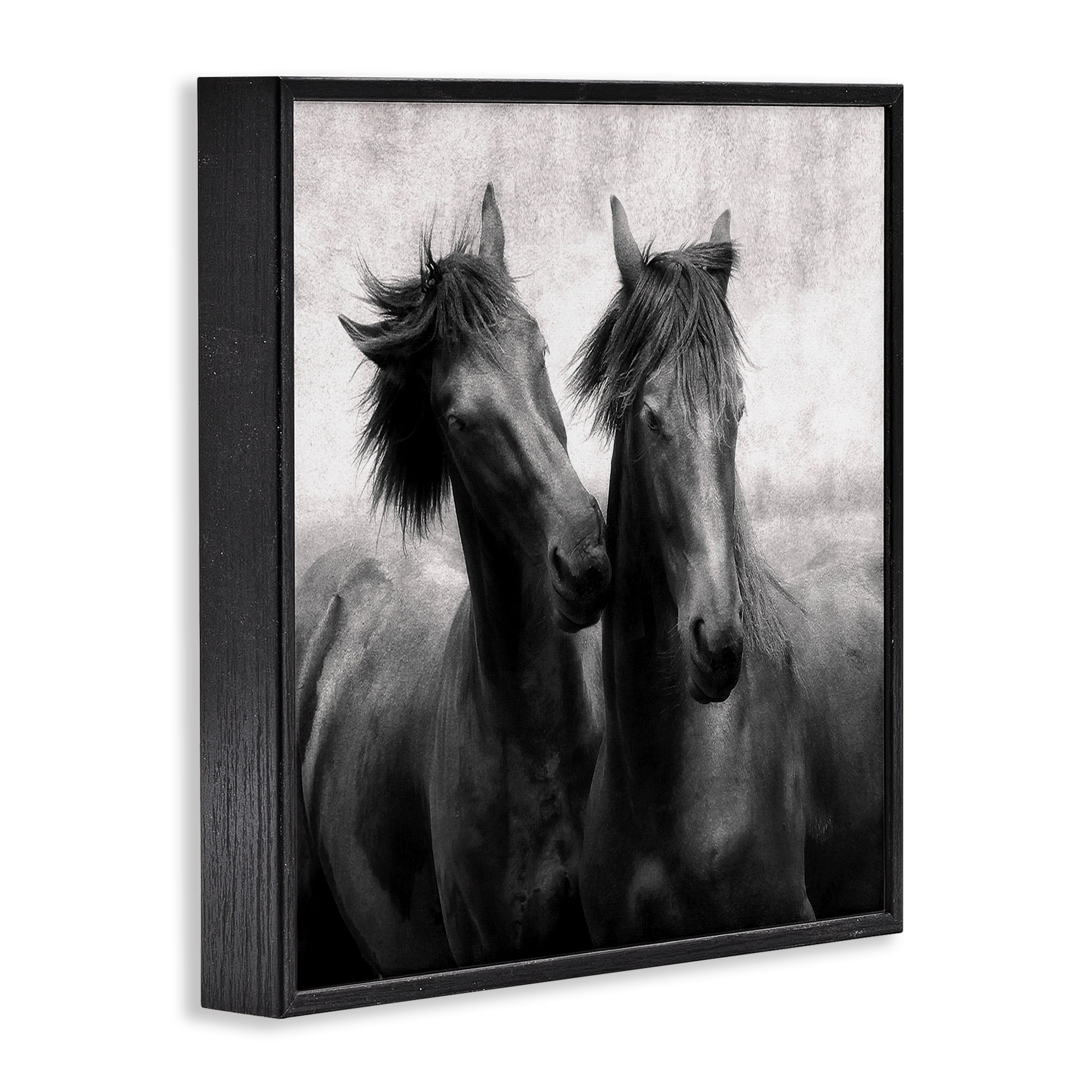 Stupell Industries Short Haired Horse Pair Black Framed Giclee Art, design by Lars Van de Goor