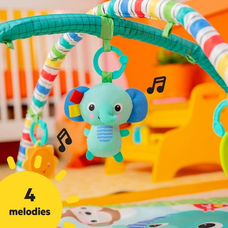 Bright Starts Wild Wiggles Baby Activity Gym & Play Mat, FoldAway Toy Bar, Newborn, Unisex (Green)