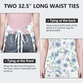 thumbnail image 6 of Pioneer Flower Floral Print Pattern Apron for Women and Men, Cotton Linen Waterproof with Pockets, Adjustable, 33x27 Inch for Kitchen, Gardening, BBQ, Salon, 6 of 6