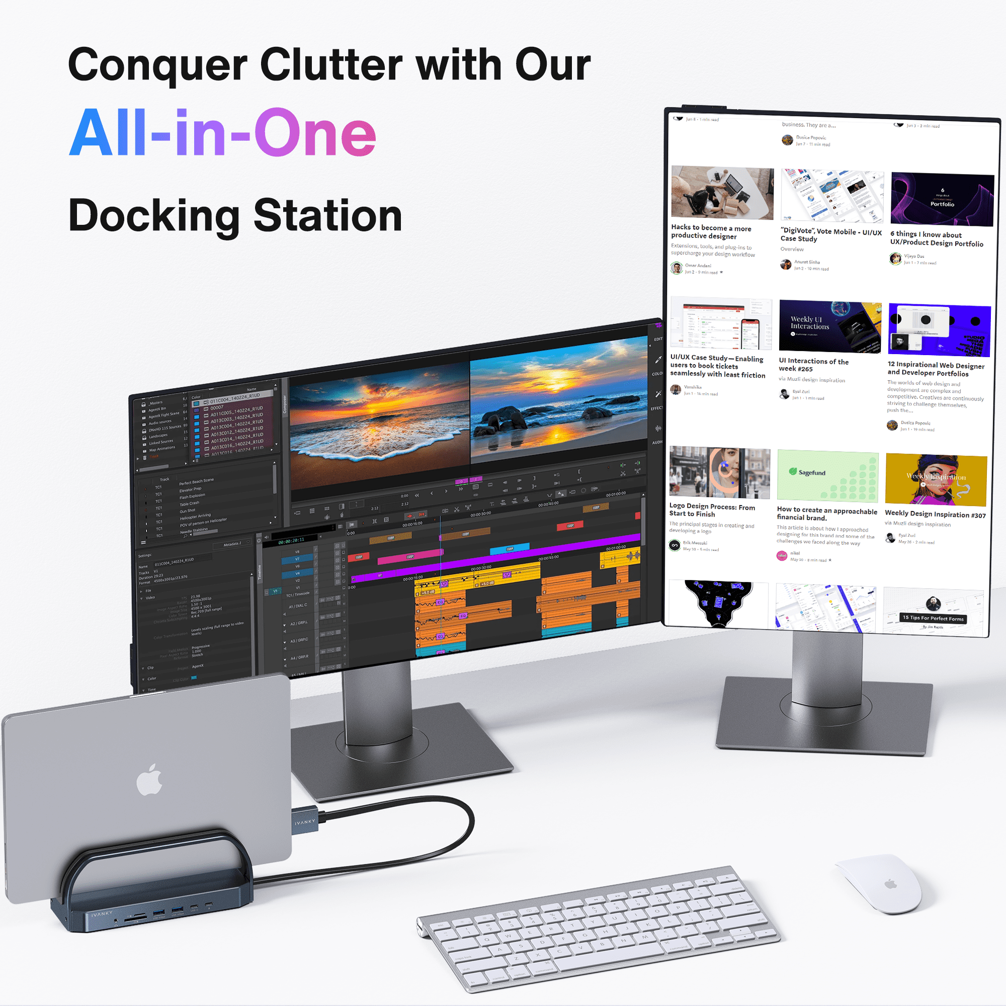 iVANKY 12-in-2 FusionDock 2 Vertical Docking Station for MacBook Pro with 150W Power Adapter