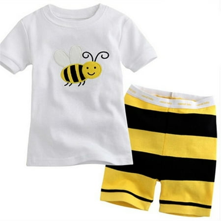 

PHYNIER Toddler Boys Fashion Summer Shorts 100% Cotton Pajama Sets 5T