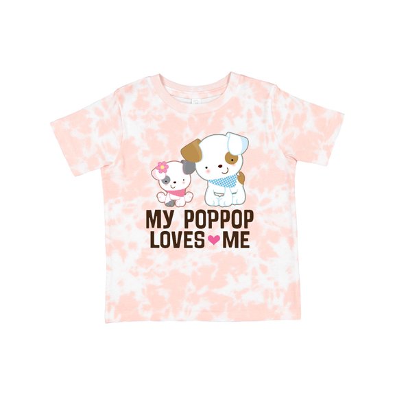 Inktastic My Pop Pop Loves Me Granddaughter Puppy Girls Toddler T-Shirt