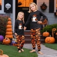 thumbnail image 5 of Yuaguia Family Matching Halloween Pajamas Set, Long Sleeve Black Ghost Print Top and Pumpkin Pants Sleepwear, Spooky Holiday Loungewear for Family Party, Home Outfits, Kids 5 Years, 5 of 6