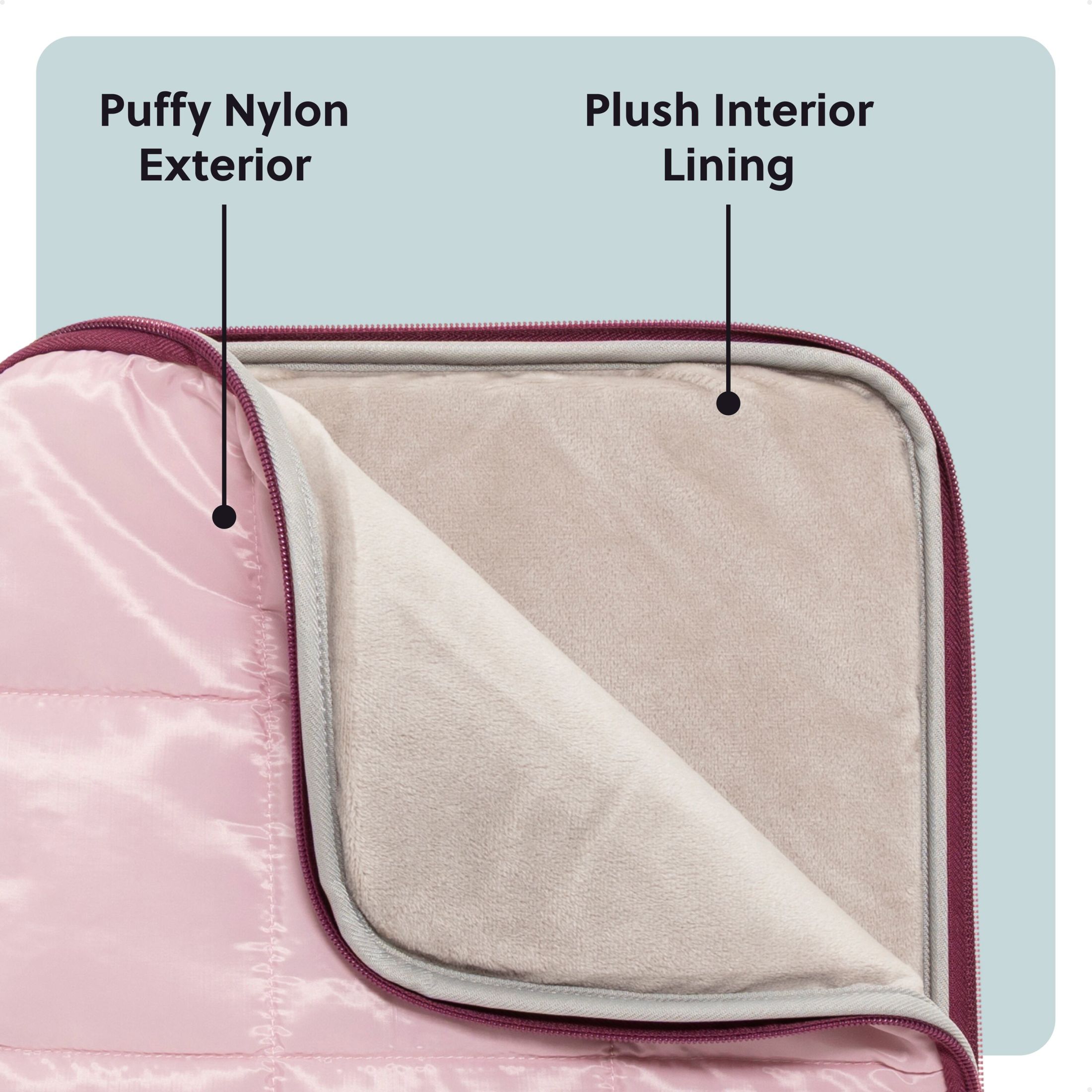 U BRANDS Nylon Puffer Laptop Sleeve, 15 inch, Rose Pink photo 3