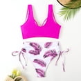 thumbnail image 6 of ibuvkizy Women Bikini Swim Top Tankinis Swimsuits for Women,Fashion Leaf Print Sexy Split Two Piece Swimsuit Padded Swimsuit Tops Ladies Girls Summer, 6 of 7