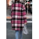 thumbnail image 3 of Abrigo PRETTYGARDEN 2024 Mezcla de Lana a Cuadros Tartan Rojo Rosa M, 3 of 8