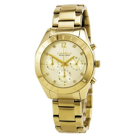 Caravelle 44L213 Women's Sport Gold Tone Dial Yellow Gold Steel Chronograph Watch