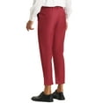 thumbnail image 3 of INSPIRE CHIC Men's Formal Flat Front Skinny Office Prom Cropped Dress Pants Burgundy 30, 3 of 6