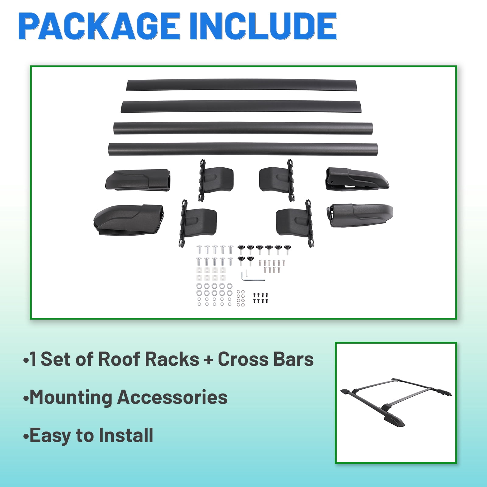 Kojem Roof Rack Cross Bar and Side Rail Fit for 2009-2015 Honda Pilot  Luggage Cargo Ladder Crossbars Bike Load Rail