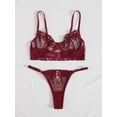 thumbnail image 4 of Burgundy Red Lingerie Set Mesh, 4 of 4