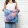 thumbnail image 3 of Throw Pillow Covers 24x24 Inch, Blue Purple Pink Decorative Pillow Cases for Couch Sofa Bed, Luxury Marble Modern Abstract Art Cotton Linen Square Home Decor Pillowcases with Hidden Zipper, 3 of 7