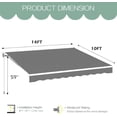 thumbnail image 3 of U-MAX Retractable Patio Awning with Manual Crank 14'x10', UV Protection & Waterproof Outdoor Sun Shade for Deck/Patio, Aluminum Frame, Gray, 3 of 9