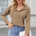 thumbnail image 4 of PNTUTB Women's V-Neck Long Sleeve Striped Texture Casual Pullover Fashion Loose Fit Top&Flash Picks, 4 of 6