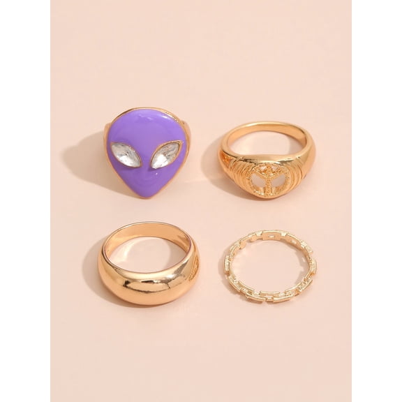 Womens Rings Set Geometric Irregular Rings Zinc Alloy Metal Electroplated Fashion Jewelry Ring for Women Gift European American Design